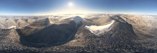 카르파티아 하드라 페트로 코냐크 신야크 지평선 드론을 파노라마 360 — 스톡 사진