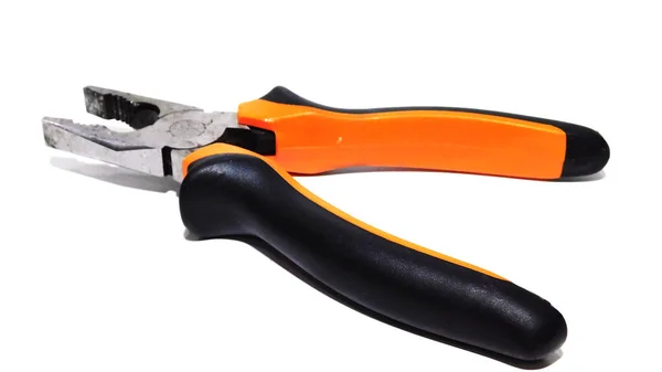 Beyaz arka planda siyah saplı ve turuncu çizgili kerpeten.