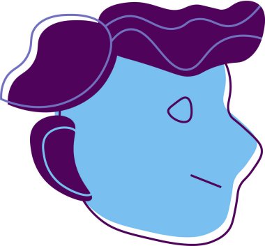 Minimalist, parlak renkli bir adam çizimi.