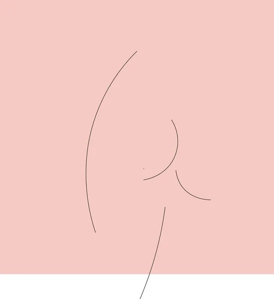 Ilustración Abstracta Del Cuerpo Femenino Sobre Fondo Rosa — Archivo Imágenes Vectoriales