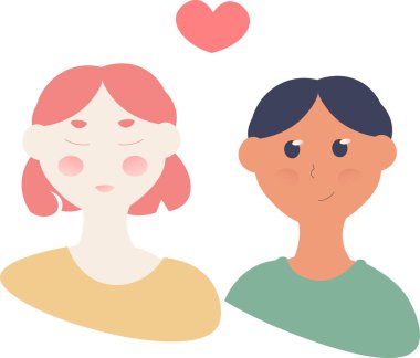 Cute flat illustration of a couple in love