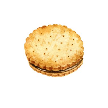 Suluboya fırın klip seti kurabiyeler. Kafe menüsü için, kahveci için, çıkartmalar ve kartpostallar için, taze hamur işi seven herkes için.