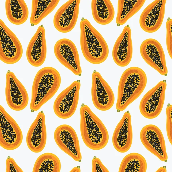 Papayes abstraites été vibes vecteur motif sans couture — Image vectorielle