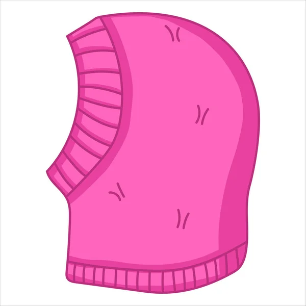 Cappello a balconcino in maglia rosa fluo, accessorio testa calda — Vettoriale Stock