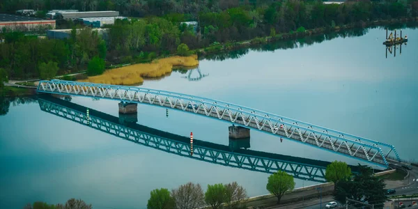Pouzin Deki Demir Köprü — Stok fotoğraf