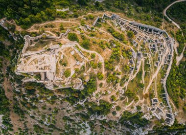 Castle de Crussol - in the commune of Saint-Peray that dominates the valley of Rhone - Rhone-Alpes - France