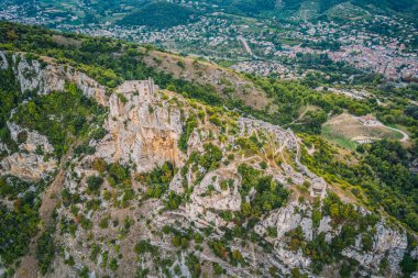 Castle de Crussol - in the commune of Saint-Peray that dominates the valley of Rhone - Rhone-Alpes - France