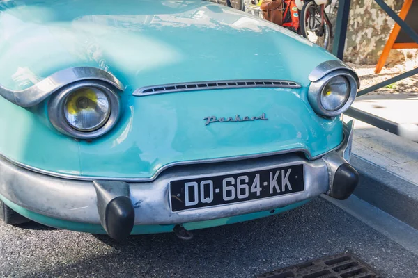 Loriol Sur Drome France September 2022 Vintage Turquoise Panhard Street — Stock Photo, Image