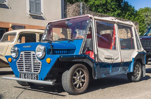 Loriol Sur Drome França Setembro 2022 Carro Vintage Blue Mini — Fotografia de Stock