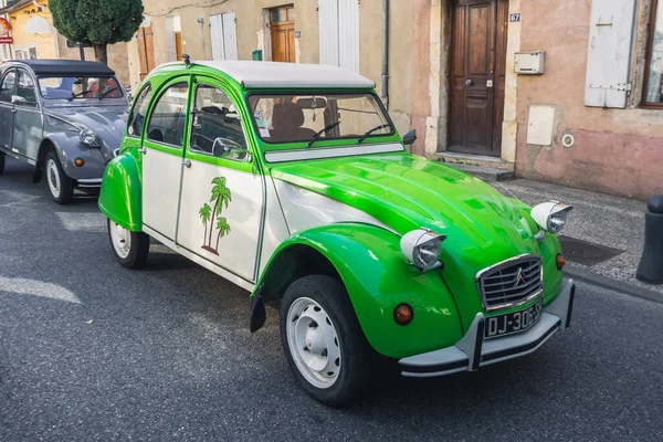 Loriol Sur Drome Francia Septiembre 2022 Vintage Green Citroen 2Cv — Foto de Stock