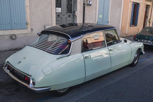 Loriol Sur Drome France Septembre 2022 Ancienne Voiture Bleu Clair — Photo