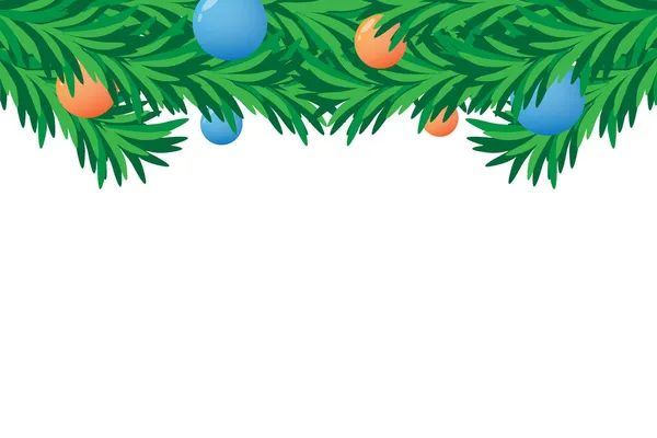 圣诞树枝和玩具 — 图库矢量图片
