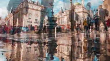 Londra 'da gündüz vakti kalabalık Piccadilly Sirki' nin zamanlaması.