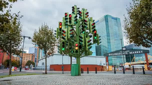 Incredibile timelapse dell'albero del semaforo a Londra. — Video Stock