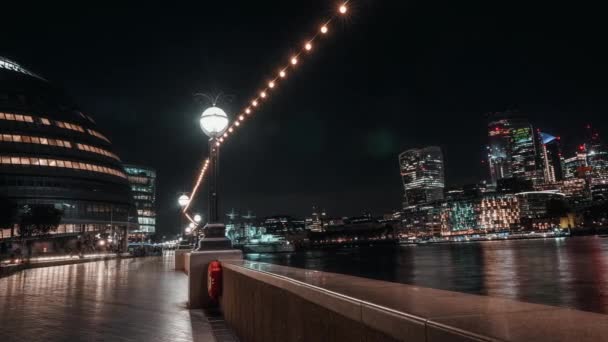 Timelapse vista della città di Londra di notte. — Video Stock