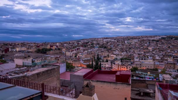 Piękny timelapse miasta Fes w Maroku. — Wideo stockowe