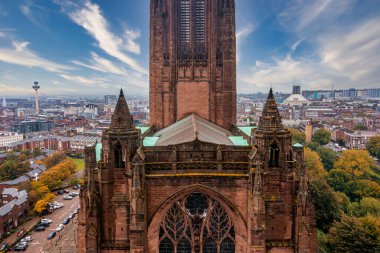 İngiltere 'deki Liverpool Katedrali' nin havadan görünüşü