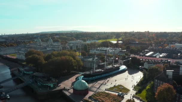 Veduta aerea panoramica della Greenwich Old Naval Academy — Video Stock