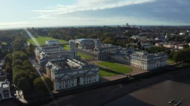 Greenwich Eski Donanma Akademisi 'nin panoramik hava görüntüsü