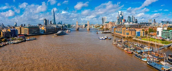 Vista panorámica aérea del Puente de la Torre de Londres — Foto de Stock