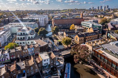 Londra, İngiltere 'deki Camden Kilit Pazarı' nın hava görüntüsü.