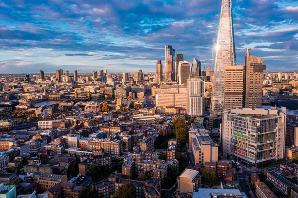 Panorama aéreo do distrito financeiro da cidade de Londres — Fotografia de Stock