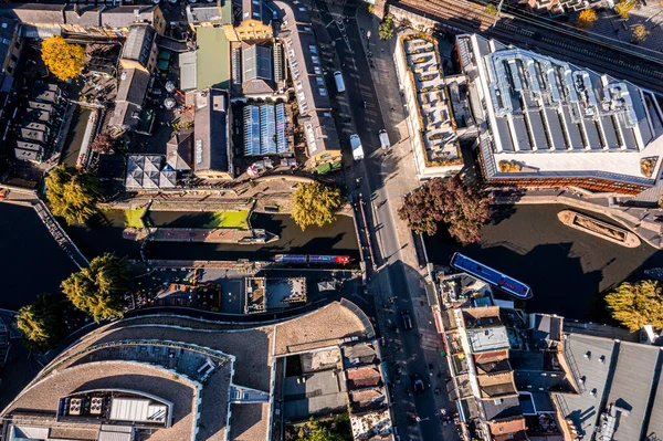 Aerial view of the Camden Lock Market in London, Egyesült Királyság. — Stock Fotó