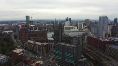 İngiltere 'deki Manchester şehrinin hava görüntüsü