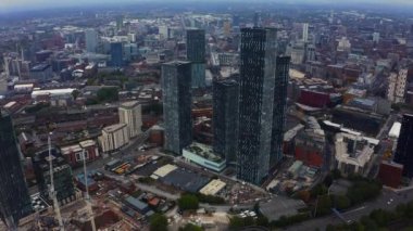 İngiltere 'deki Manchester şehrinin hava görüntüsü