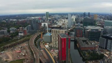İngiltere 'deki Manchester şehrinin hava görüntüsü
