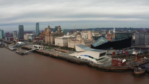 Veduta aerea del Museo di Liverpool, Regno Unito. — Video Stock