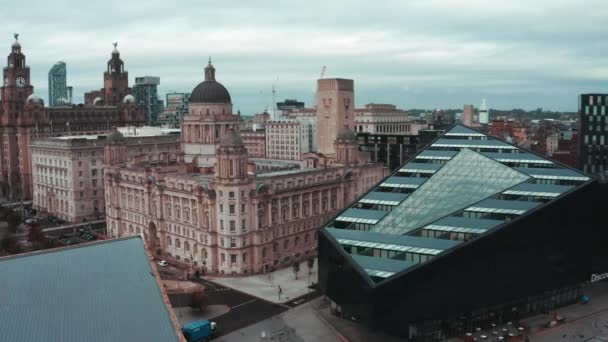 Veduta aerea del Museo di Liverpool, Regno Unito. — Video Stock