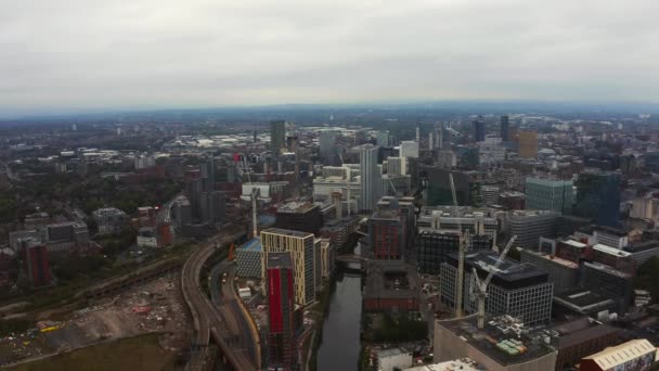 Вид з повітря на місто Манчестер у Великій Британії — стокове відео