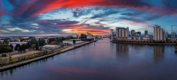 Вид з повітря на місто Манчестер у Великій Британії — стокове фото