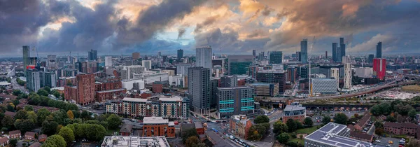 Légi kilátás Manchester város Angliában — Stock Fotó