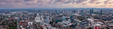 İngiltere 'deki Manchester şehrinin hava görüntüsü