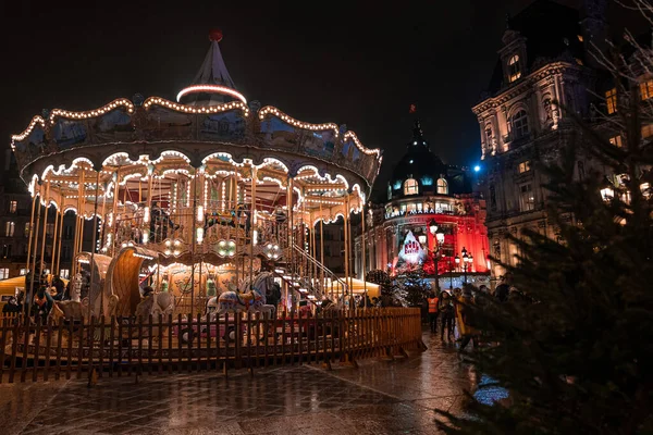 Espírito Mágico Mercado Natal Paris França Celebrando Véspera Ano Novo — Fotografia de Stock