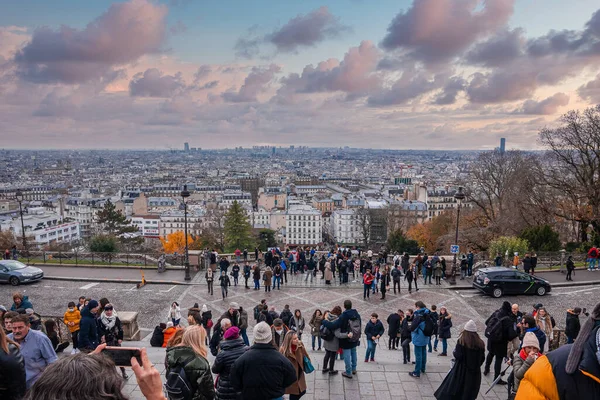 Aerial View Paris City Montmartre District — Stock Photo, Image