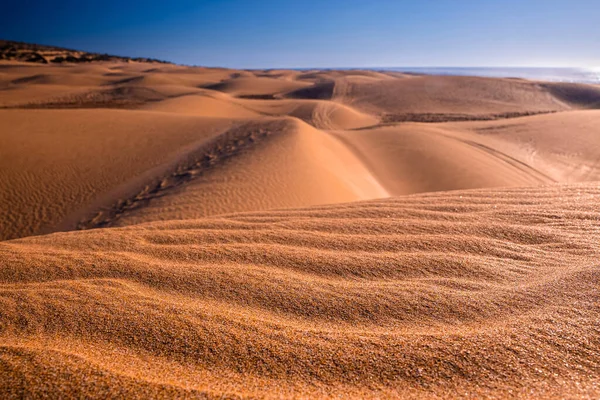 Vue Panoramique Sur Les Dunes Sable Brillant Paysage Marin Contre — Photo