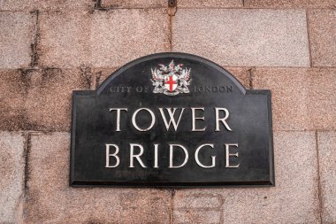Londra Kule Köprüsü Plaketi Londra 'daki Tower Köprüsü' nde..