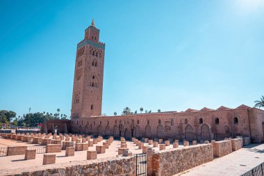 Koutoubia Mosque old historic arab tourist landmark in oriental Marrakech
