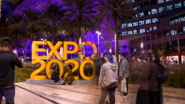 Timelapse van de Al Wasl Plaza-koepel op de Dubai EXPO 2020 — Stockvideo