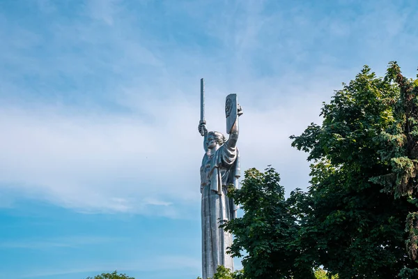 Kiev Ucraina Luglio 2021 Monumento Alla Patria Statua Acciaio Inossidabile — Foto Stock