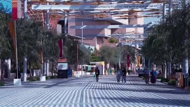 Al Wasl Plaza dome at the Dubai EXPO 2020 in the United Arab Emirates — Stock video