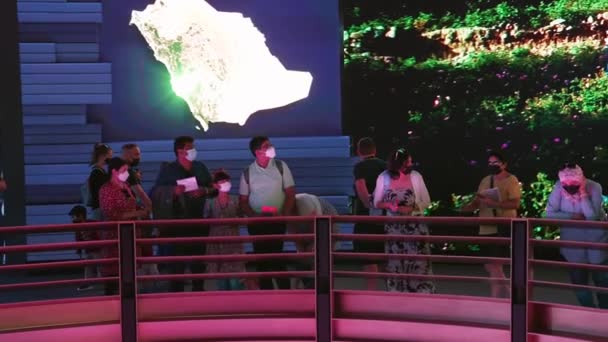 Το όμορφο Βασίλειο της Σαουδικής Αραβίας ή περίπτερο της KSA στο Expo 2020 Dubai — Αρχείο Βίντεο