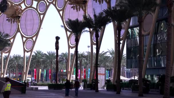 Al Wasl Plaza dome at the Dubai EXPO 2020 in the United Arab Emirates — Stock Video