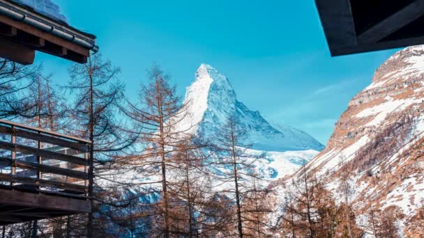 Vídeo Time Lapse Very Beautiful Nature Matterhorn Mountain Suíça Vista — Vídeo de Stock