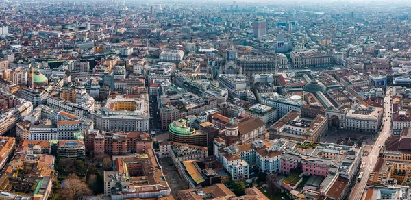 Veduta Aerea Piazza Duomo Fronte Alla Cattedrale Gotica Nel Centro — Foto Stock