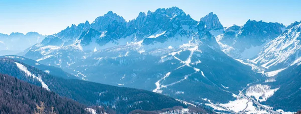 Landschappelijk Uitzicht Kronplatz Bergketen Tegen Heldere Hemel Panoramisch Uitzicht Het — Stockfoto