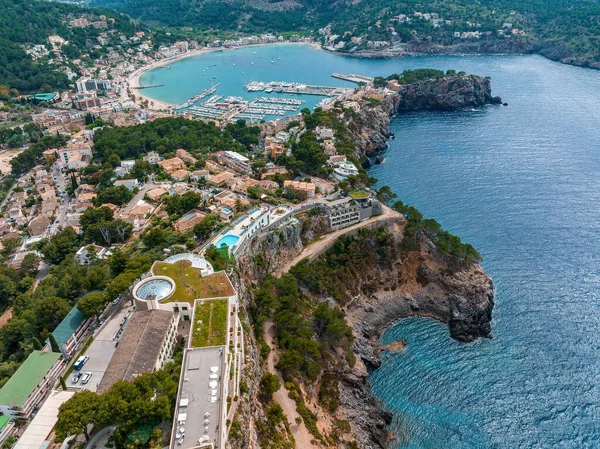 Aerial View Luxury Cliff House Hotel Top Cliff Island Mallorca — Stockfoto